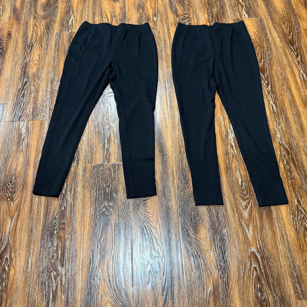 J. Jill Small Petite Ponte Leggings Womens Black Stretch Pull On Slim Pants